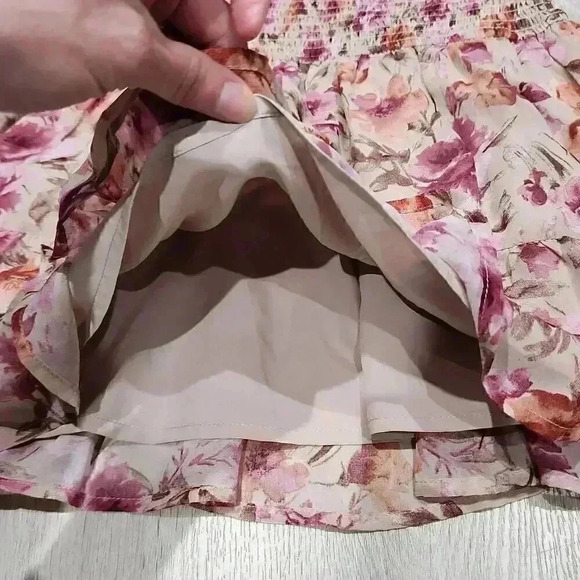 Sky to Moon Womens Floral Balloon Sleeve Smocked Waist Blouse Multi-Color Small - Picture 6 of 10